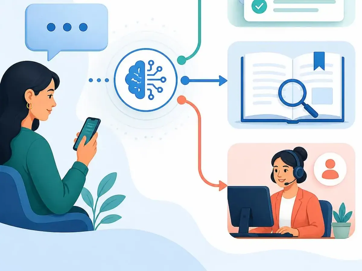 Jalur human-in-the-loop customer service dari intent ke knowledge base dan eskalasi