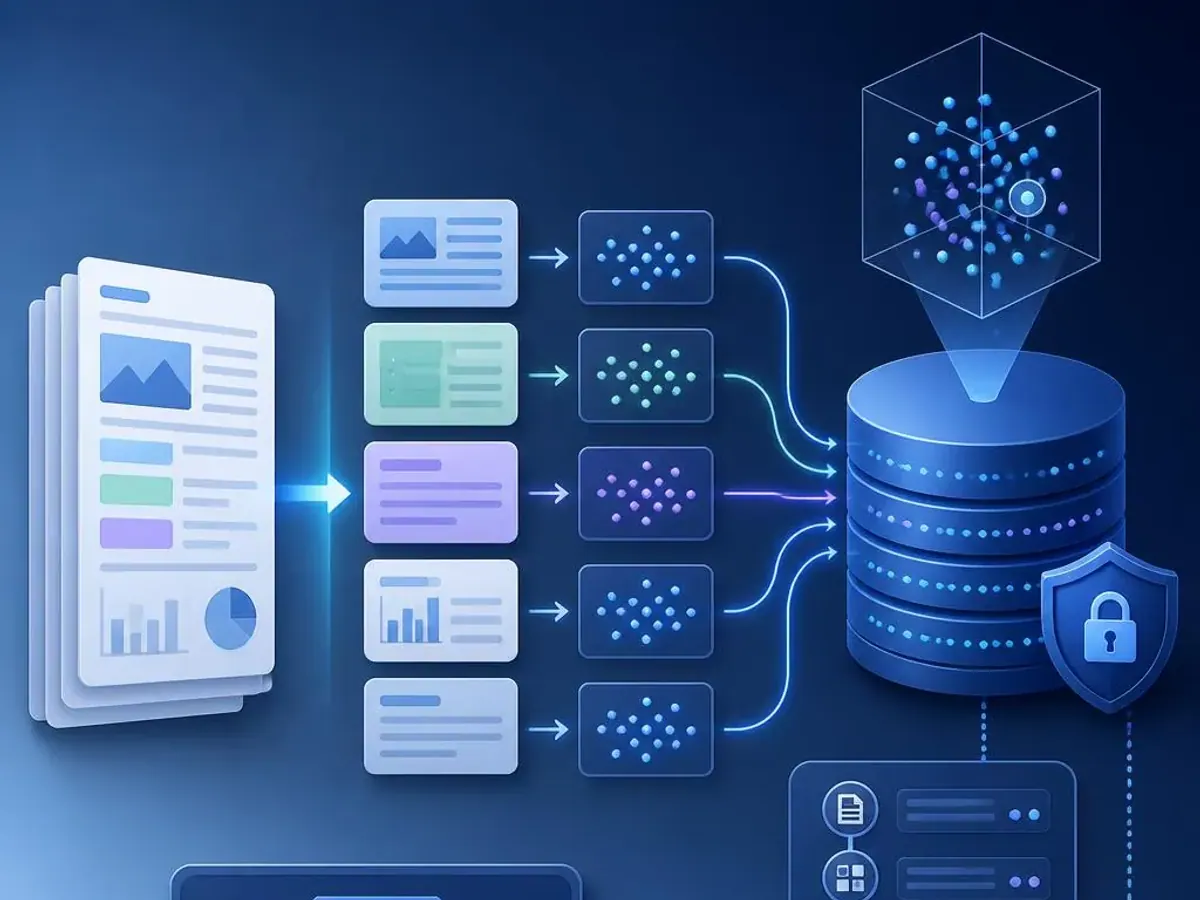 Pipeline semantic chunking embedding dan vector retrieval untuk knowledge base RAG