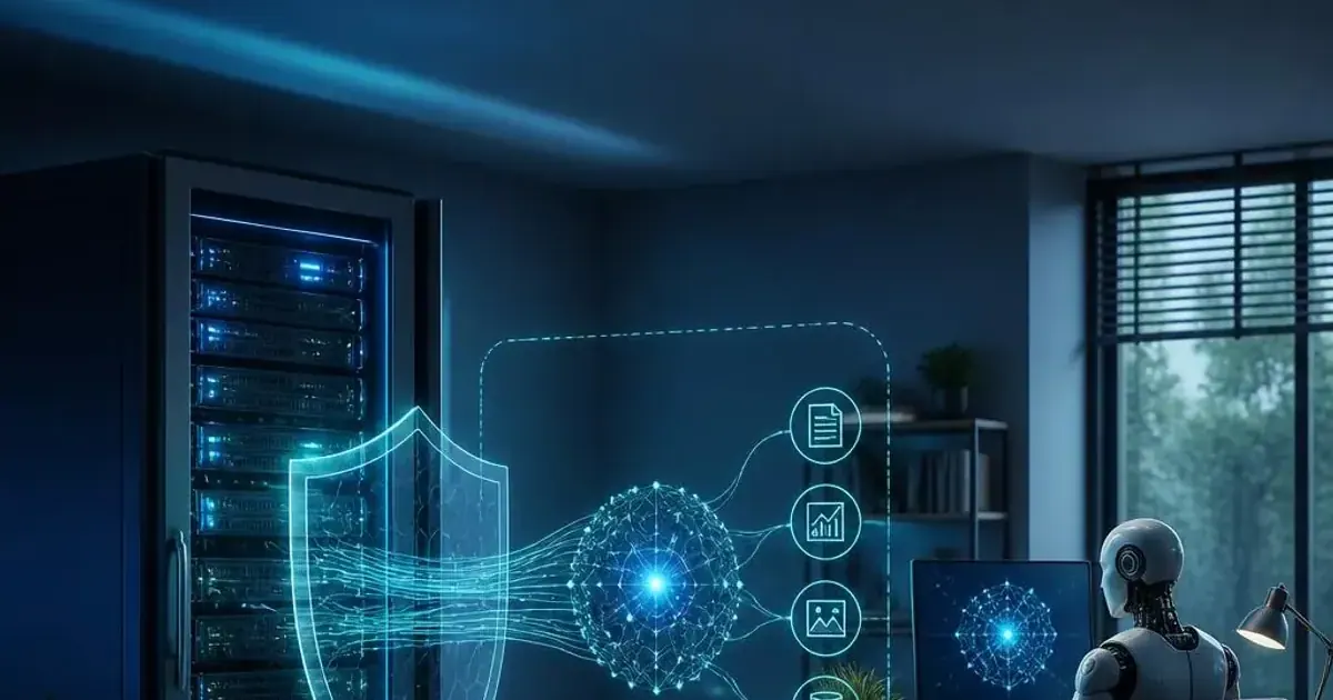 Server lokal menjalankan AI Agent dengan aliran data tetap di jaringan privat perusahaan